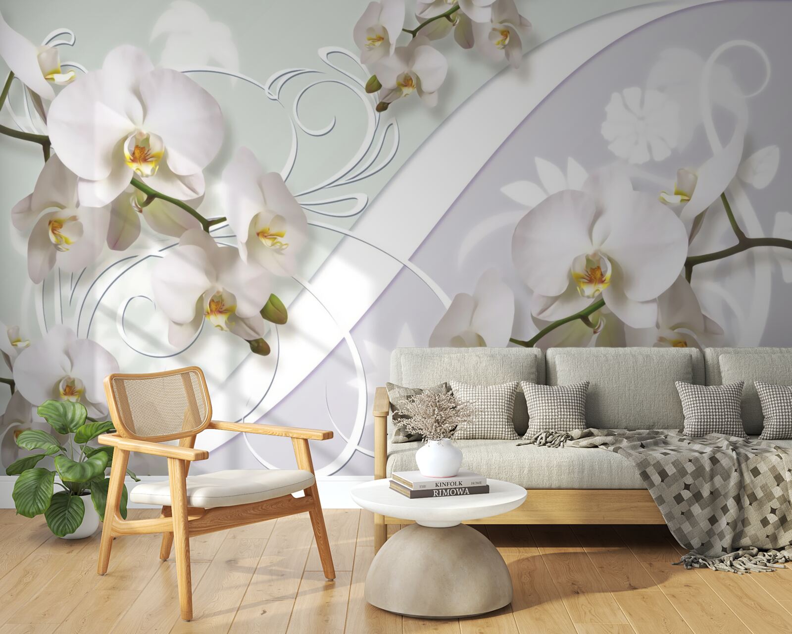 Fototapeta białe orchidee na białym tle