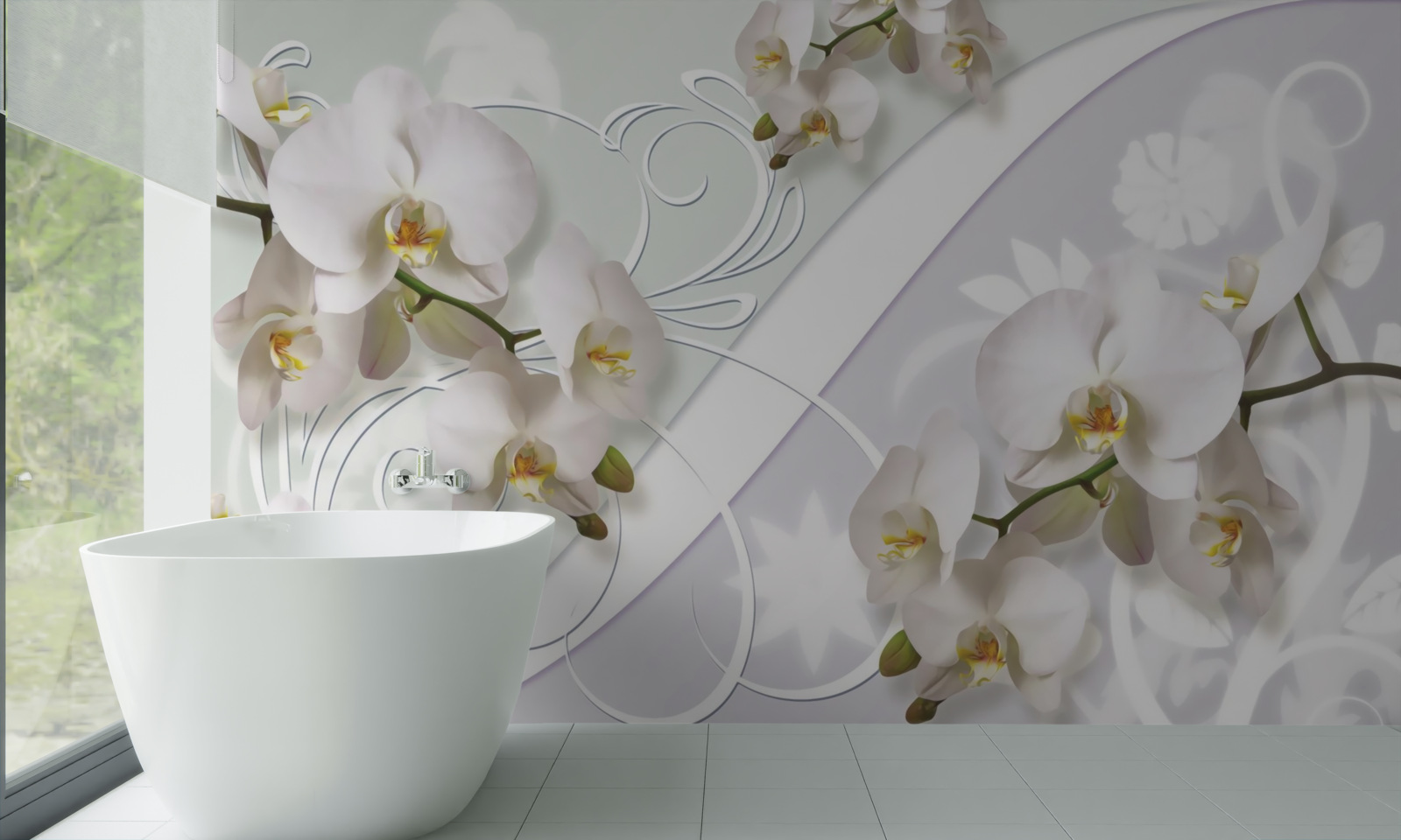 Fototapeta białe orchidee na białym tle