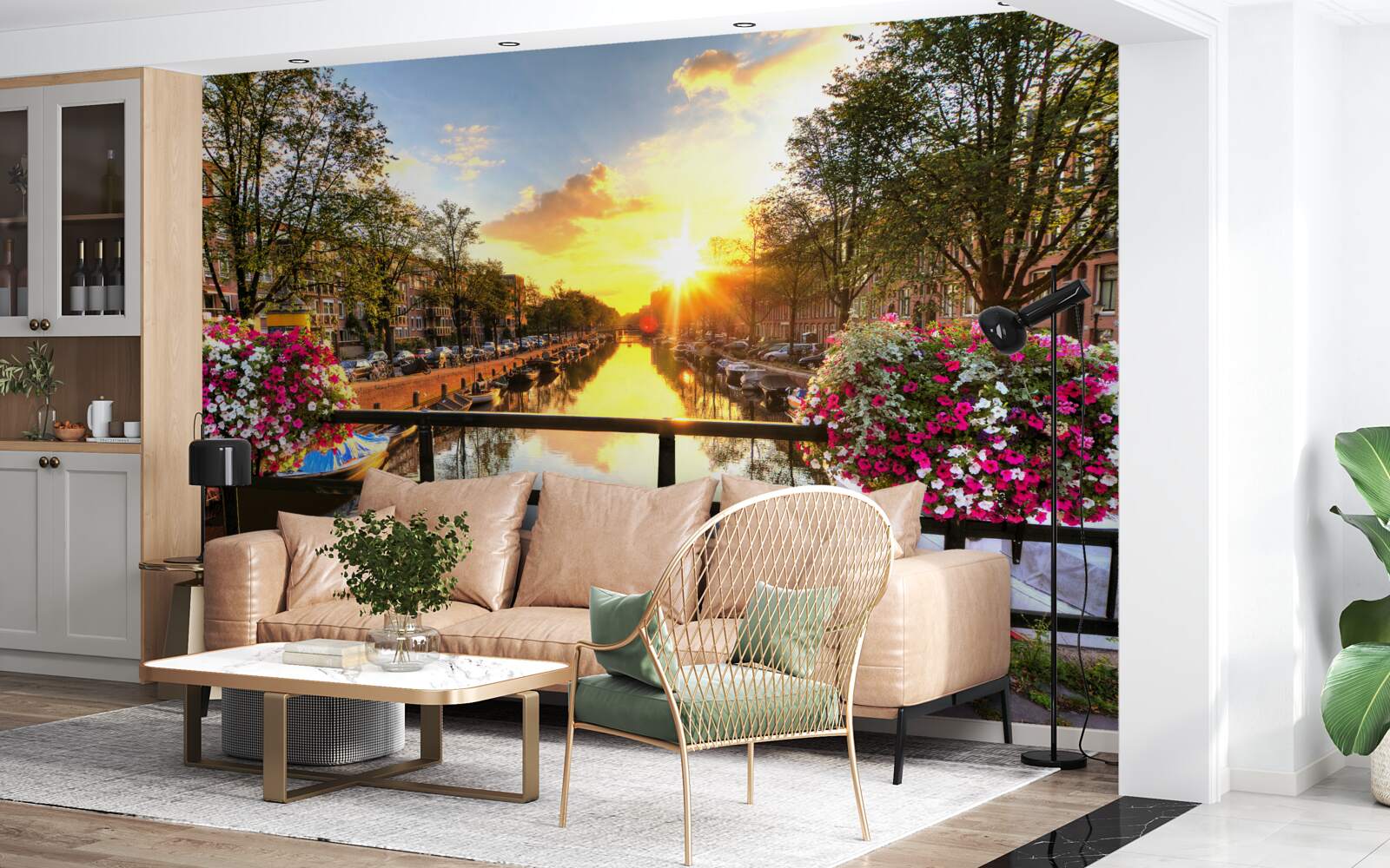 Fototapeta serce amsterdamu spowija zachód słońca