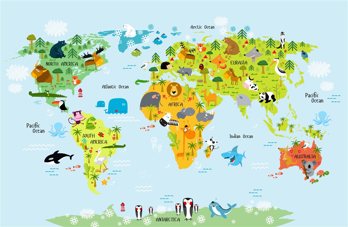 Fototapeta wibrująca mapa świata