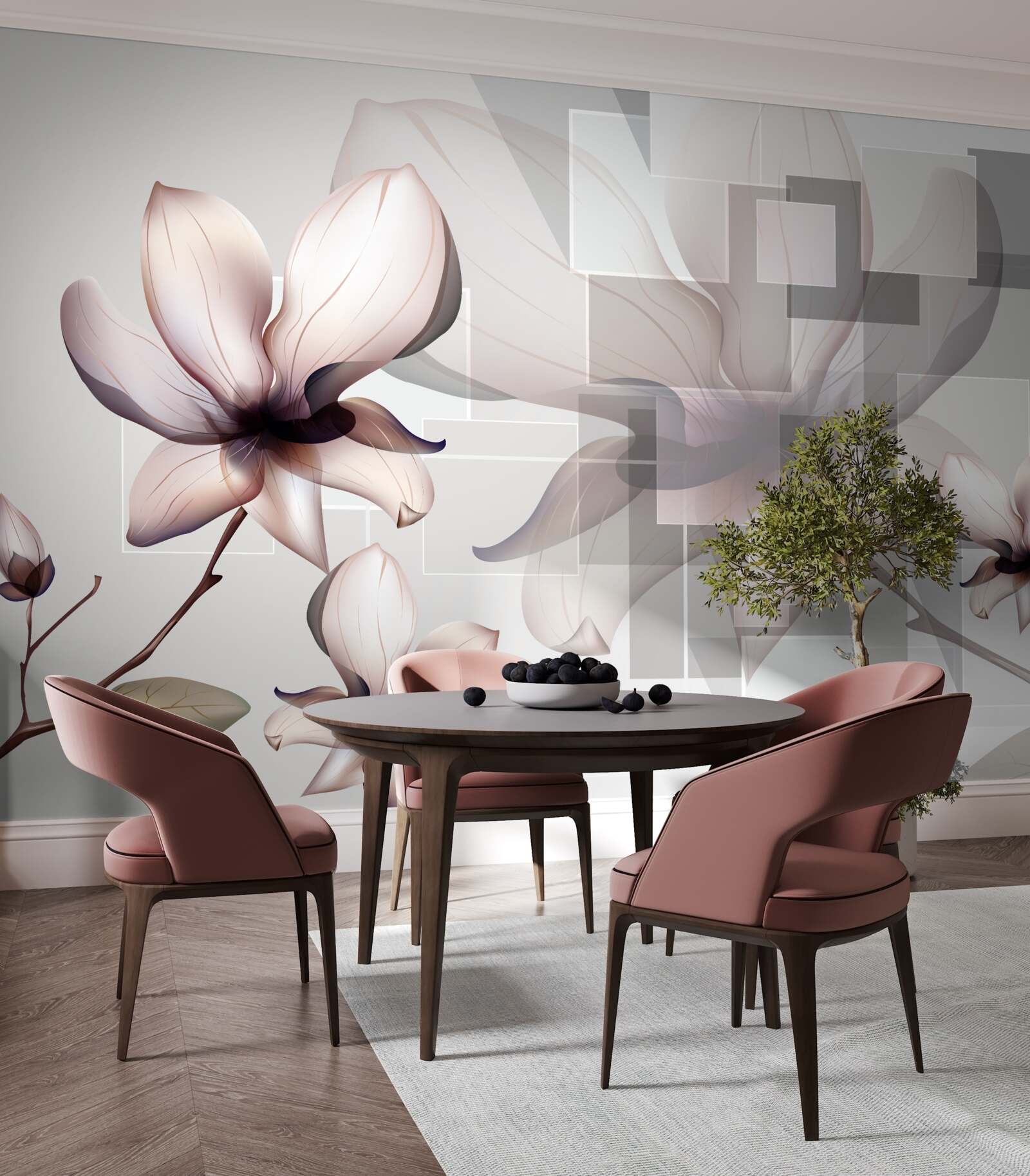 Fototapeta duże białe magnolie