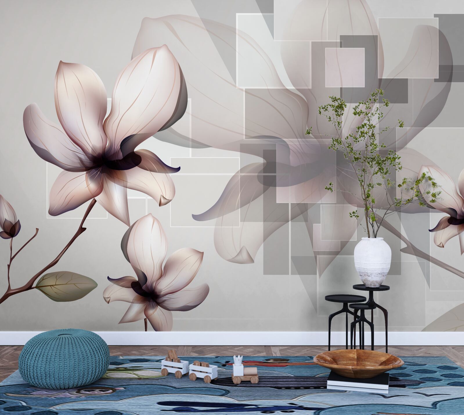 Fototapeta duże białe magnolie