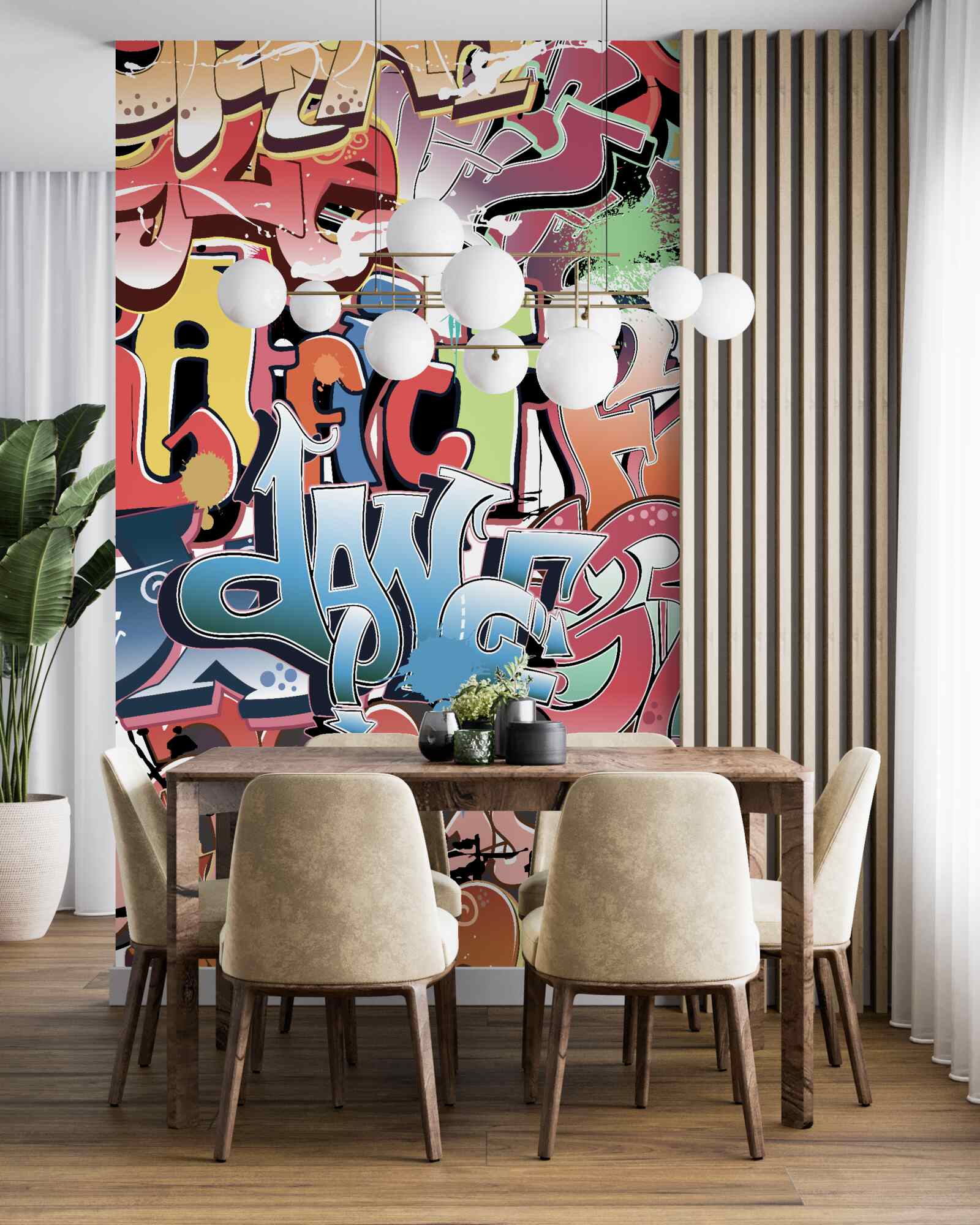 Fototapeta napisy graffiti w różnych kolorach