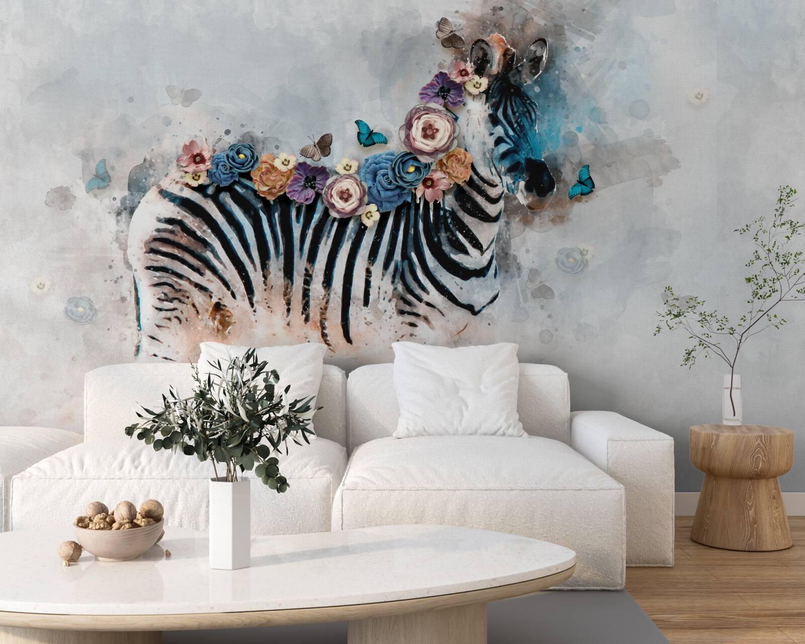 Fototapeta zebra w kolorach z jasnymi paskami