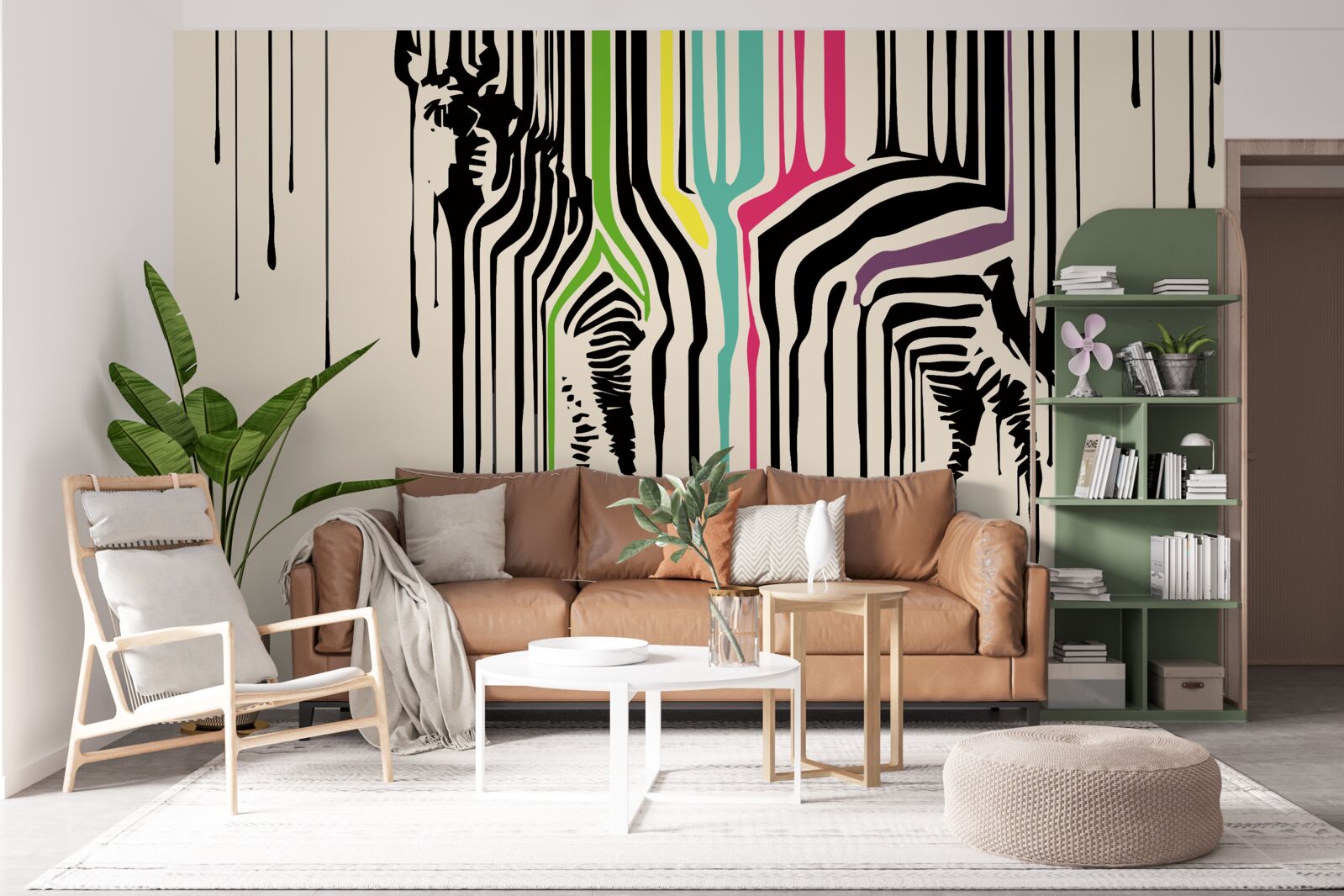 Fototapeta zebra przedstawiona rozmazaną farbą