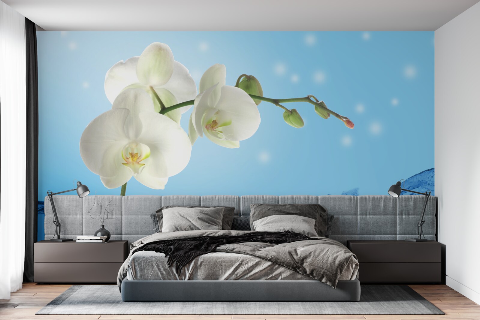 Fototapeta odpowiedź: biała orchidea zanurzona w wodzie