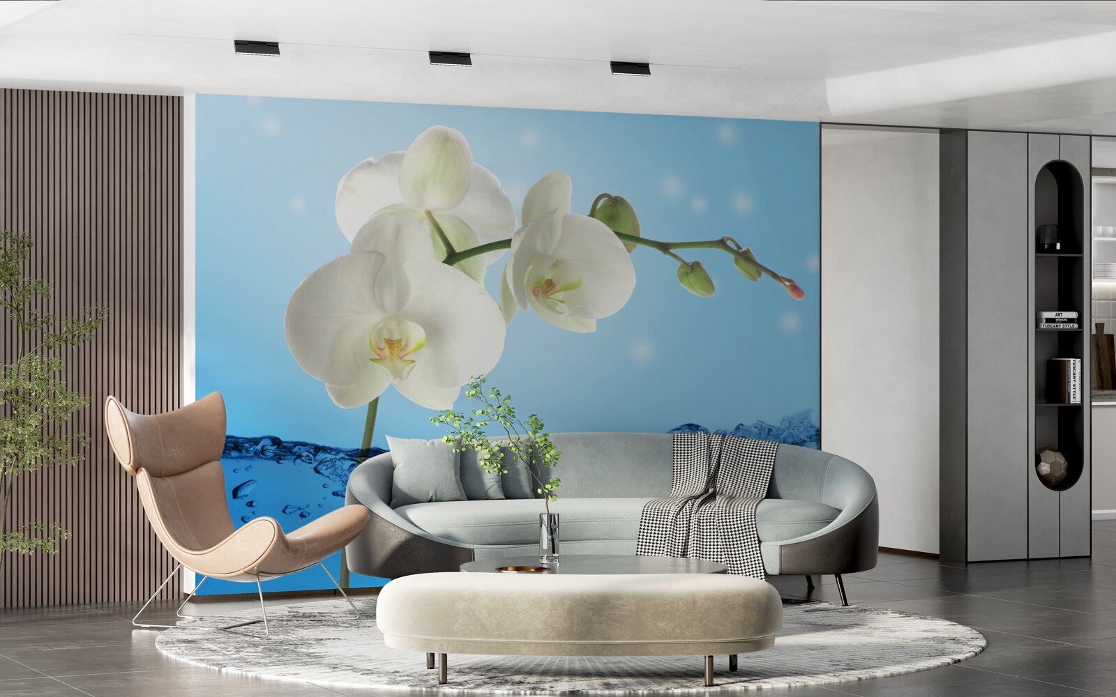 Fototapeta odpowiedź: biała orchidea zanurzona w wodzie