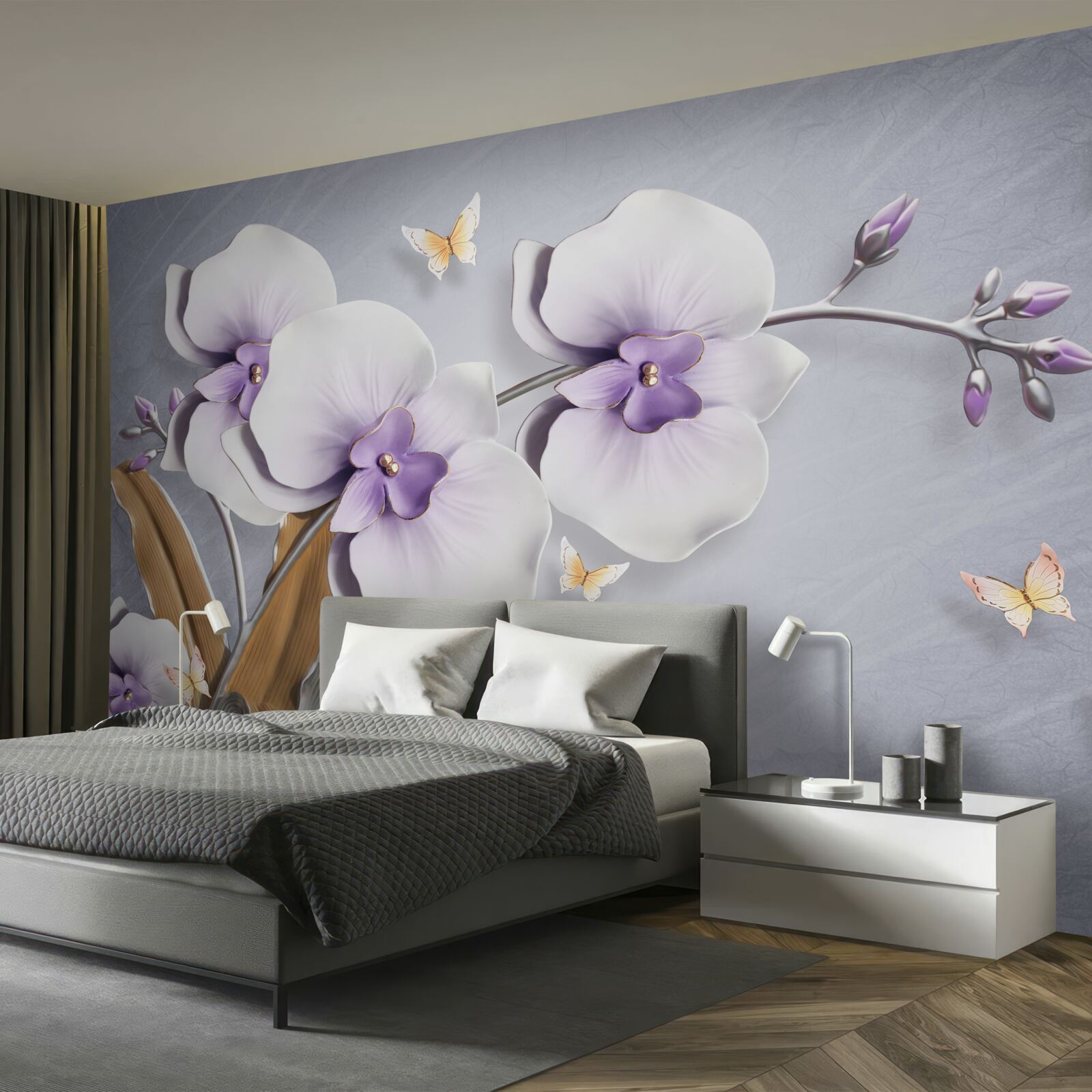 Fototapeta ogromne liliowe orchidee