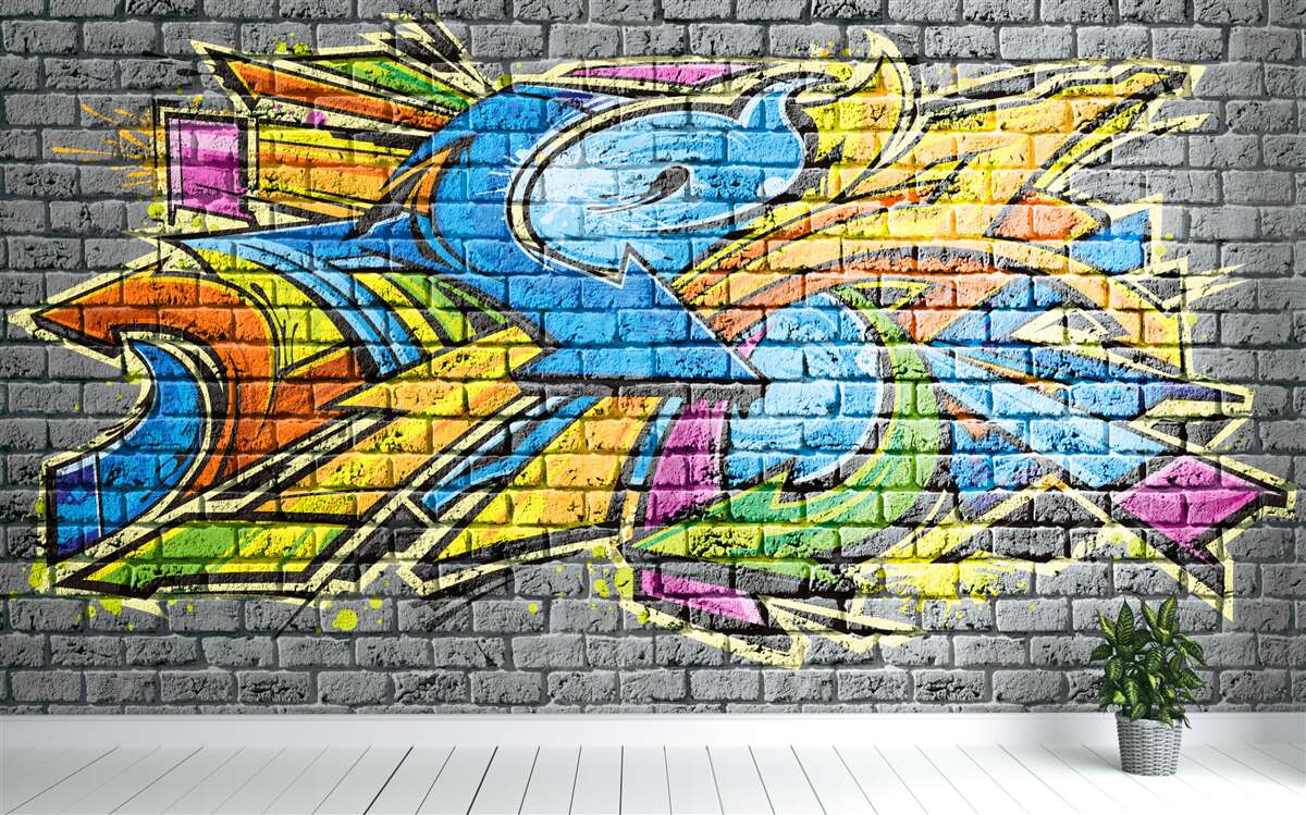 Fototapeta wielokolorowy obraz graffiti na ścianie