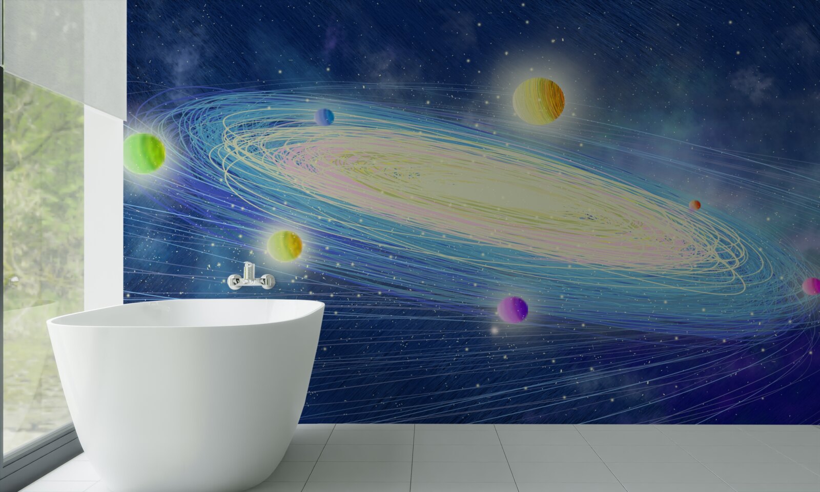 Fototapeta rewolucja planet wokół gwiazdy, którą nazywamy słońcem