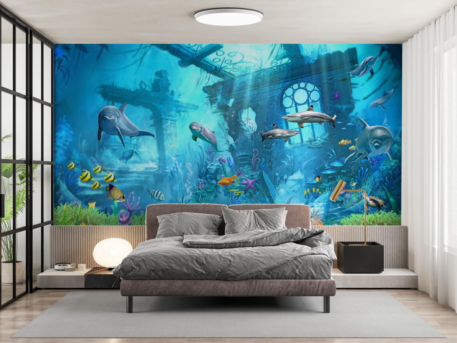 Fototapeta delfiny u podstawy morza