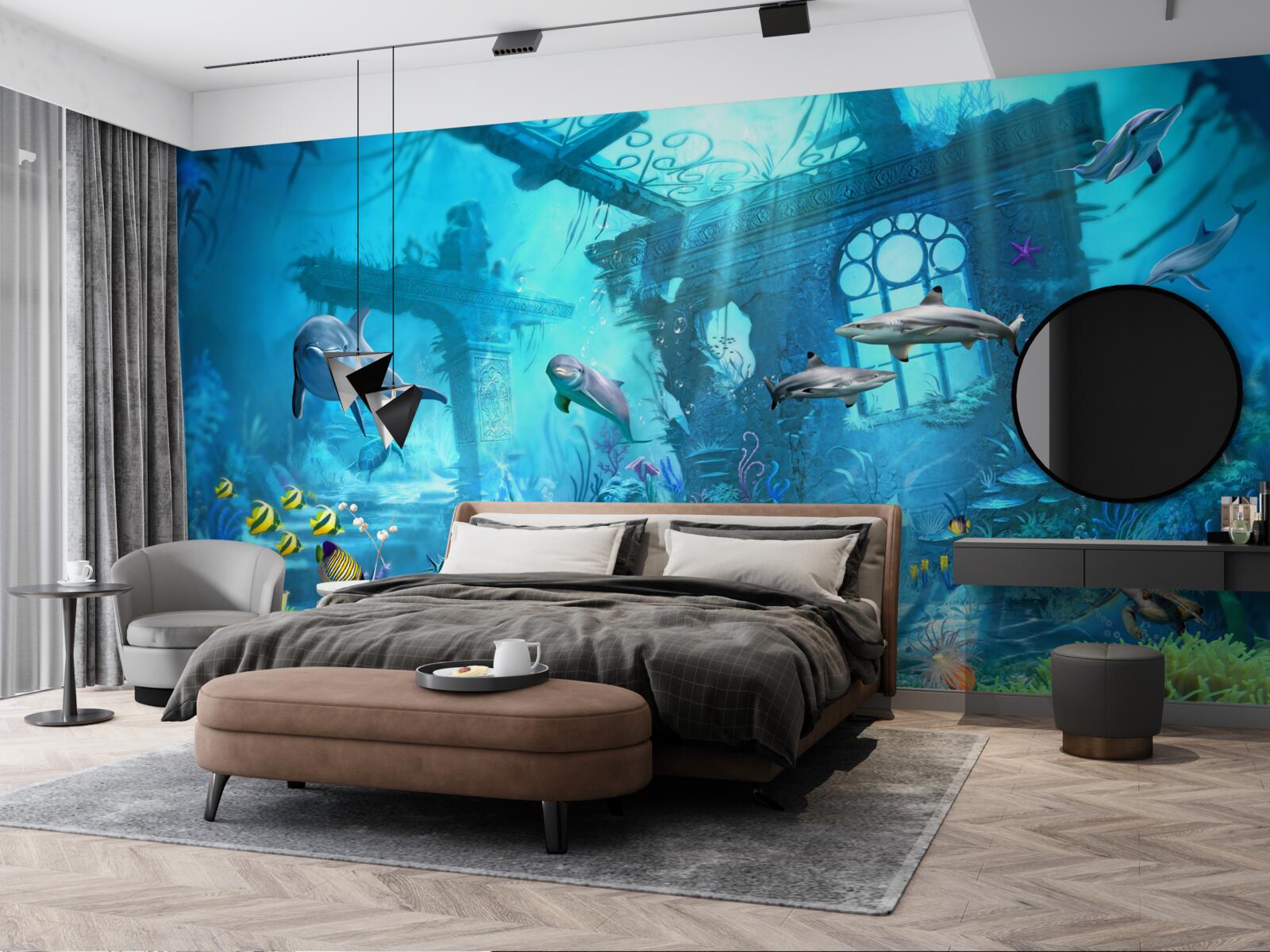 Fototapeta delfiny u podstawy morza
