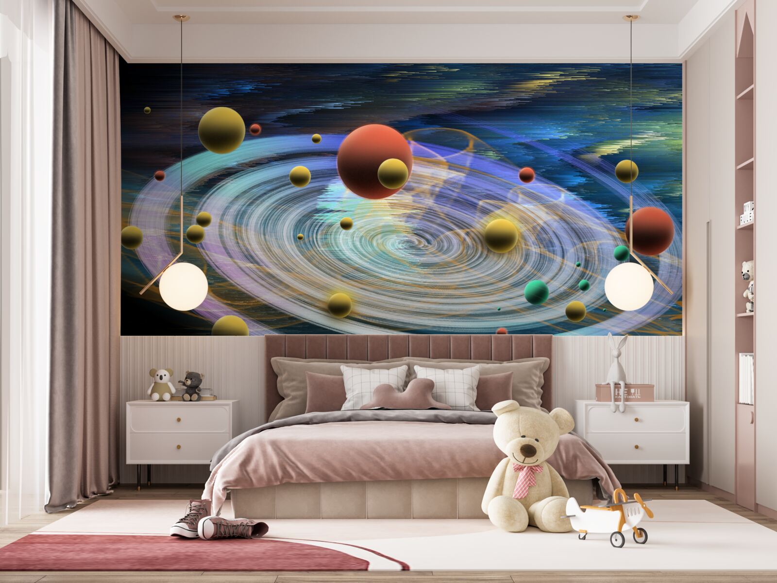 Fototapeta planety z pięknymi abstrakcjami