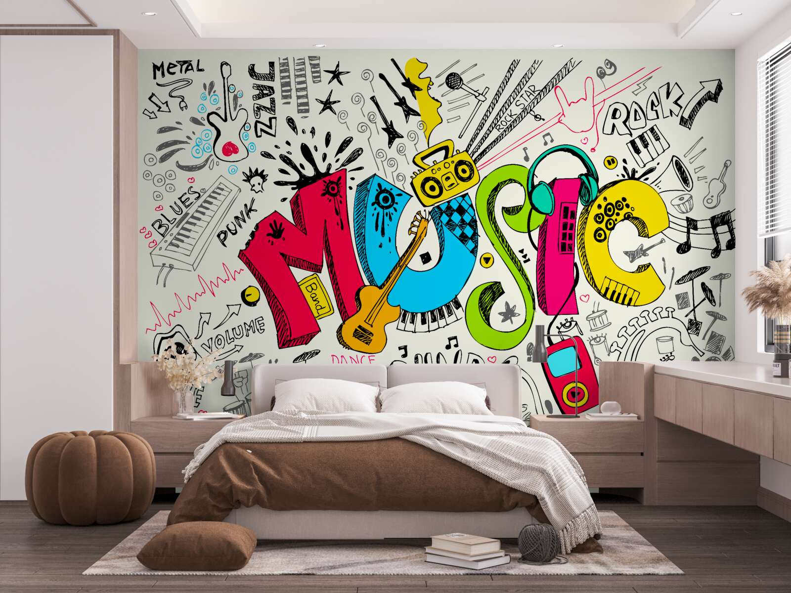 Fototapeta graffiti w stylach muzycznych