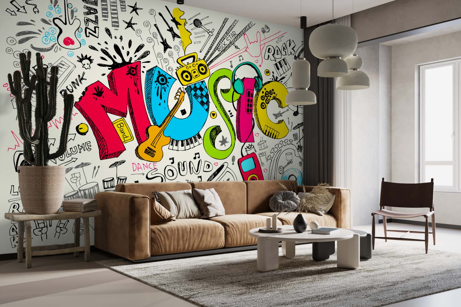 Fototapeta graffiti w stylach muzycznych