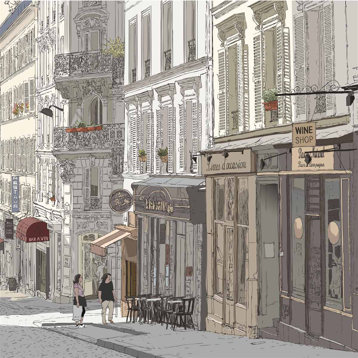 Fototapeta obraz ulicy montmartre