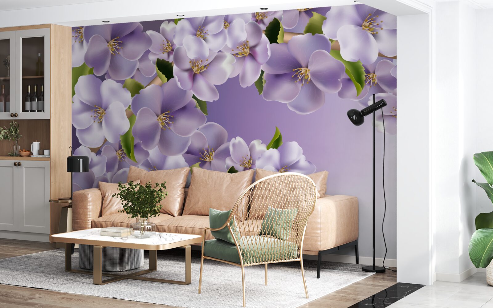 Fototapeta subtelne odcienie bzu w delikatnym kwiecie orchidei