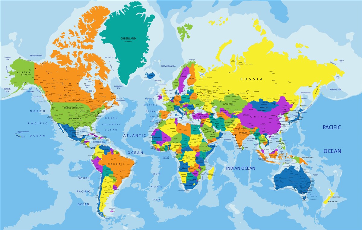 Fototapeta Światowy schemat geopolityczny