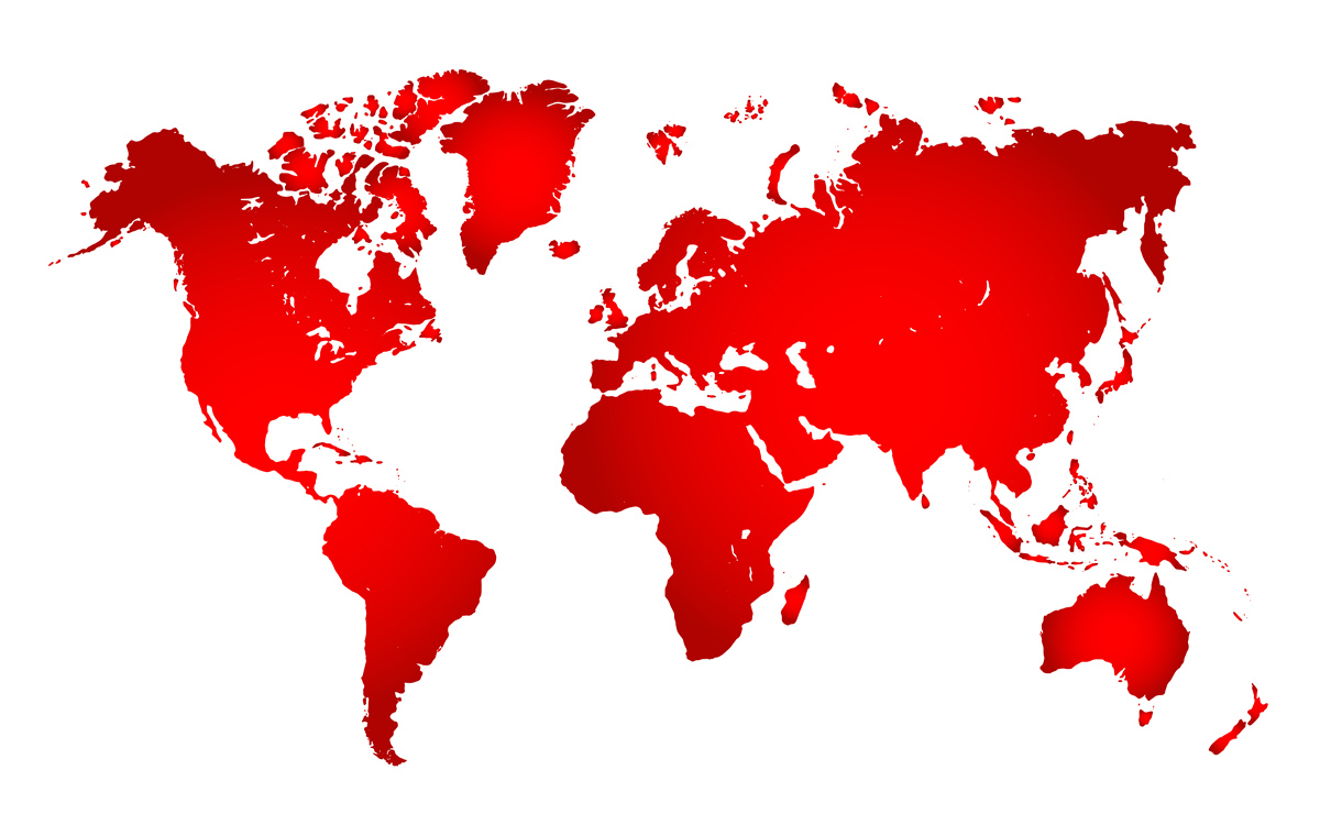 Fototapeta mapa świata w czerwonych kolorach