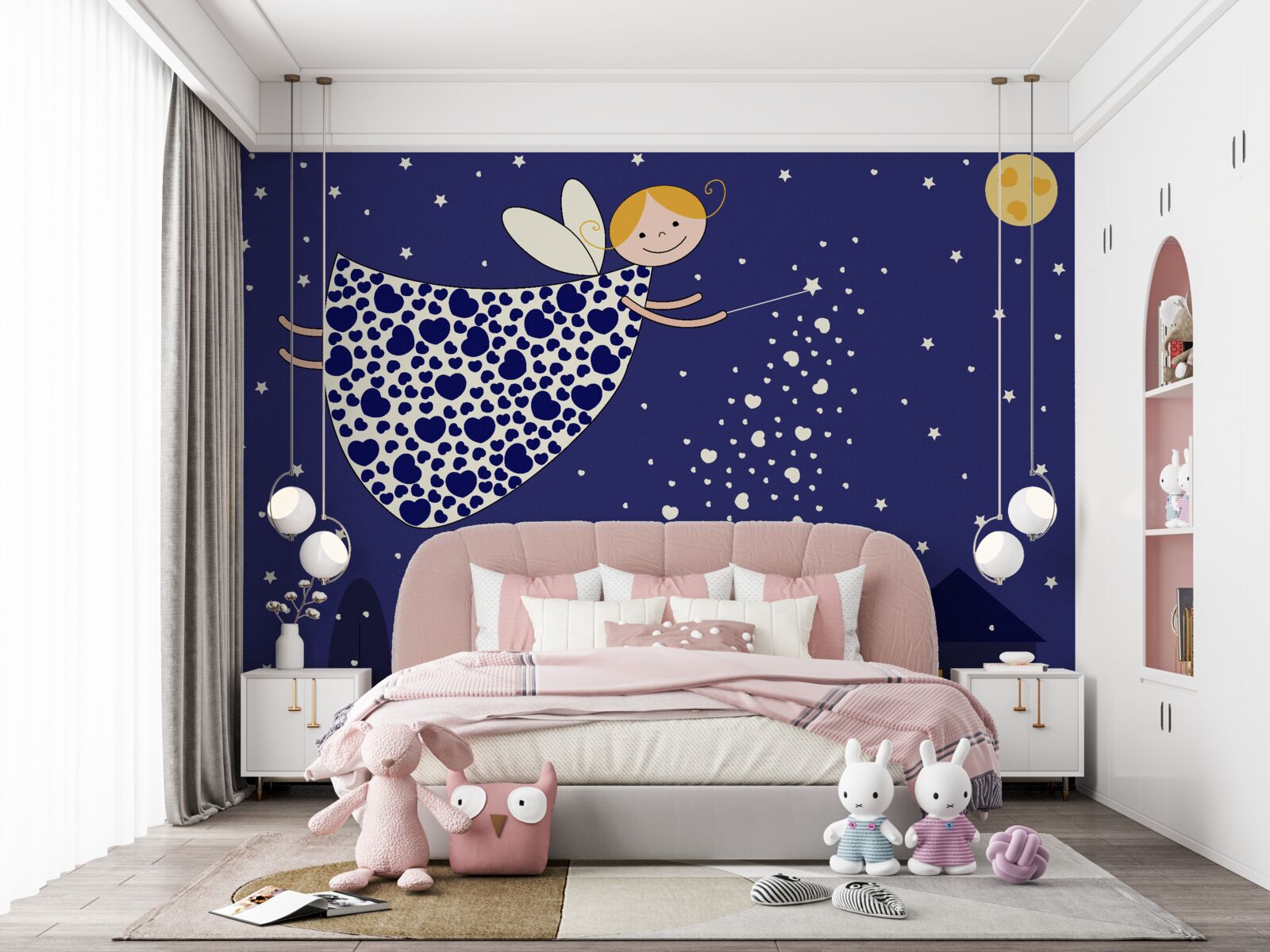 Fototapeta czarodziejka w nocnej przestrzeni