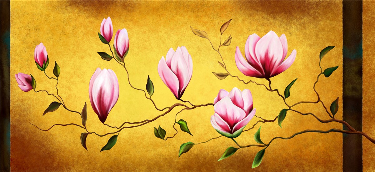 Fototapeta różowe magnolie z japonii