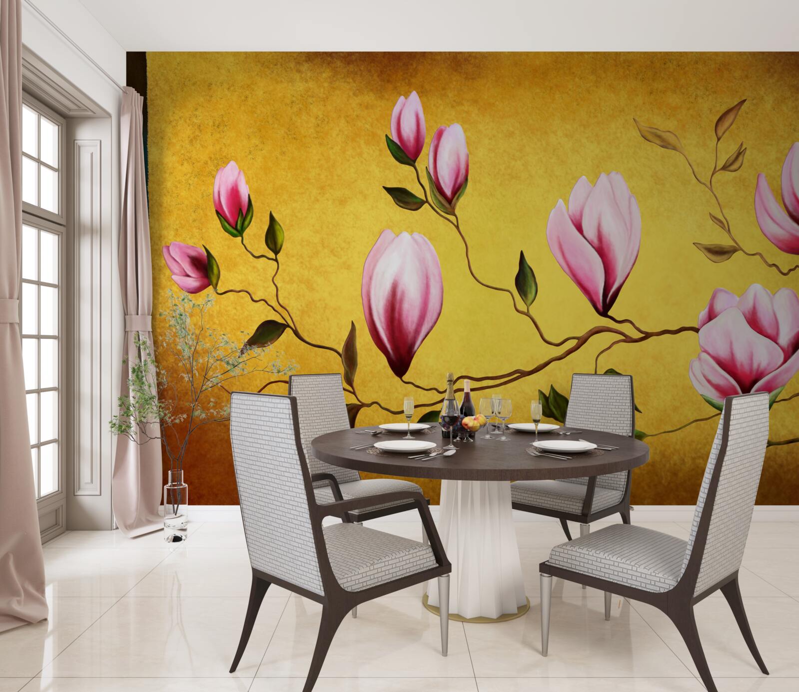 Fototapeta różowe magnolie z japonii