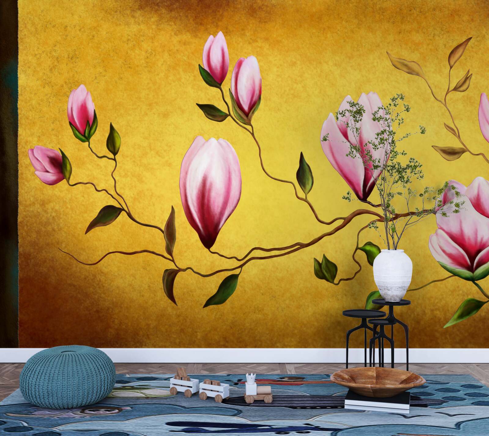 Fototapeta różowe magnolie z japonii