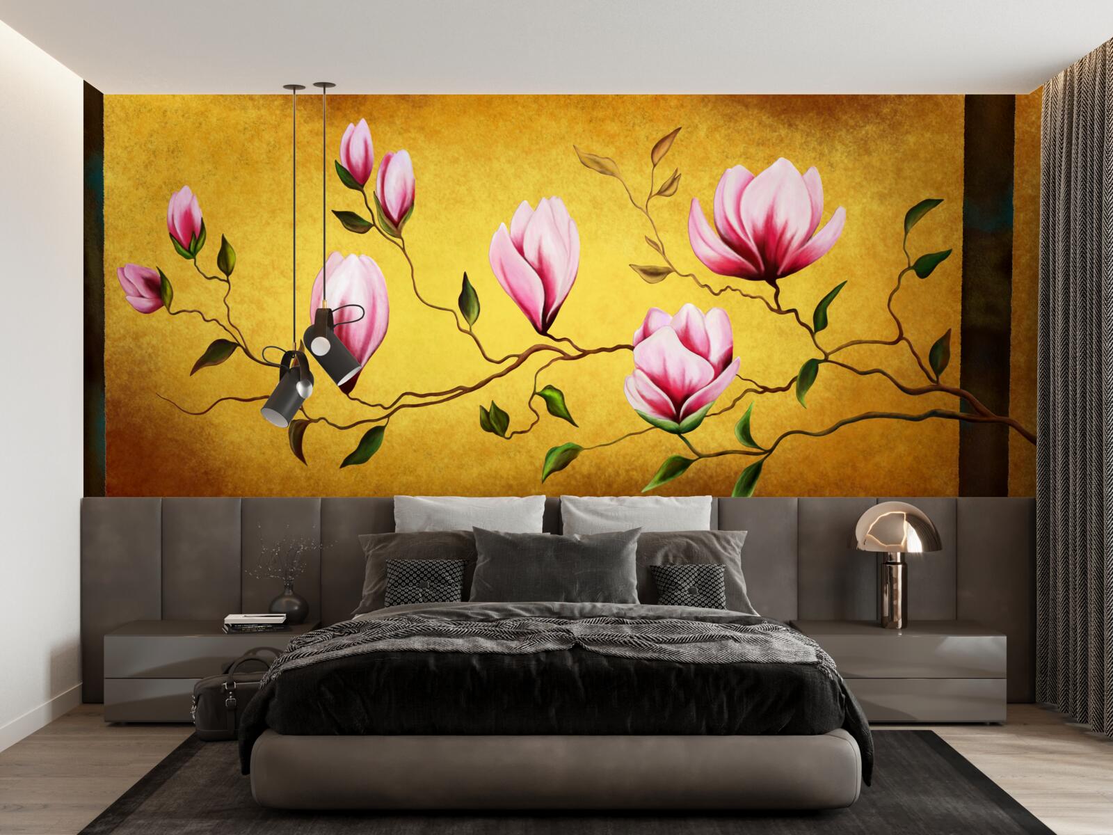 Fototapeta różowe magnolie z japonii