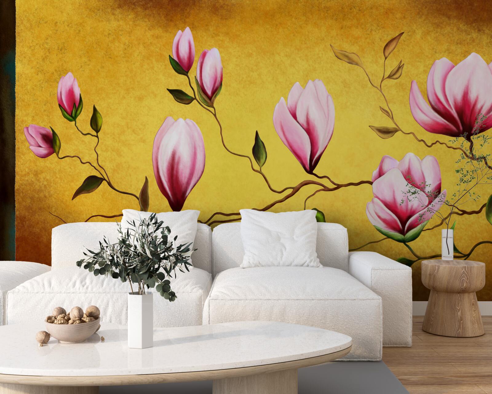 Fototapeta różowe magnolie z japonii