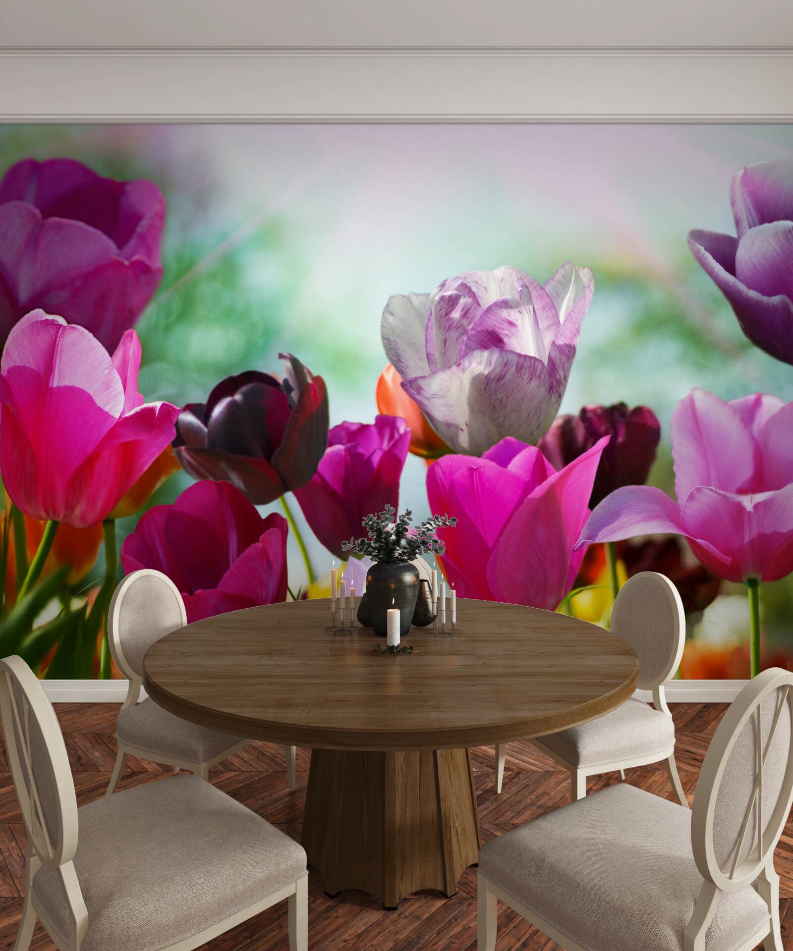 Fototapeta tulipany w różnych kolorach
