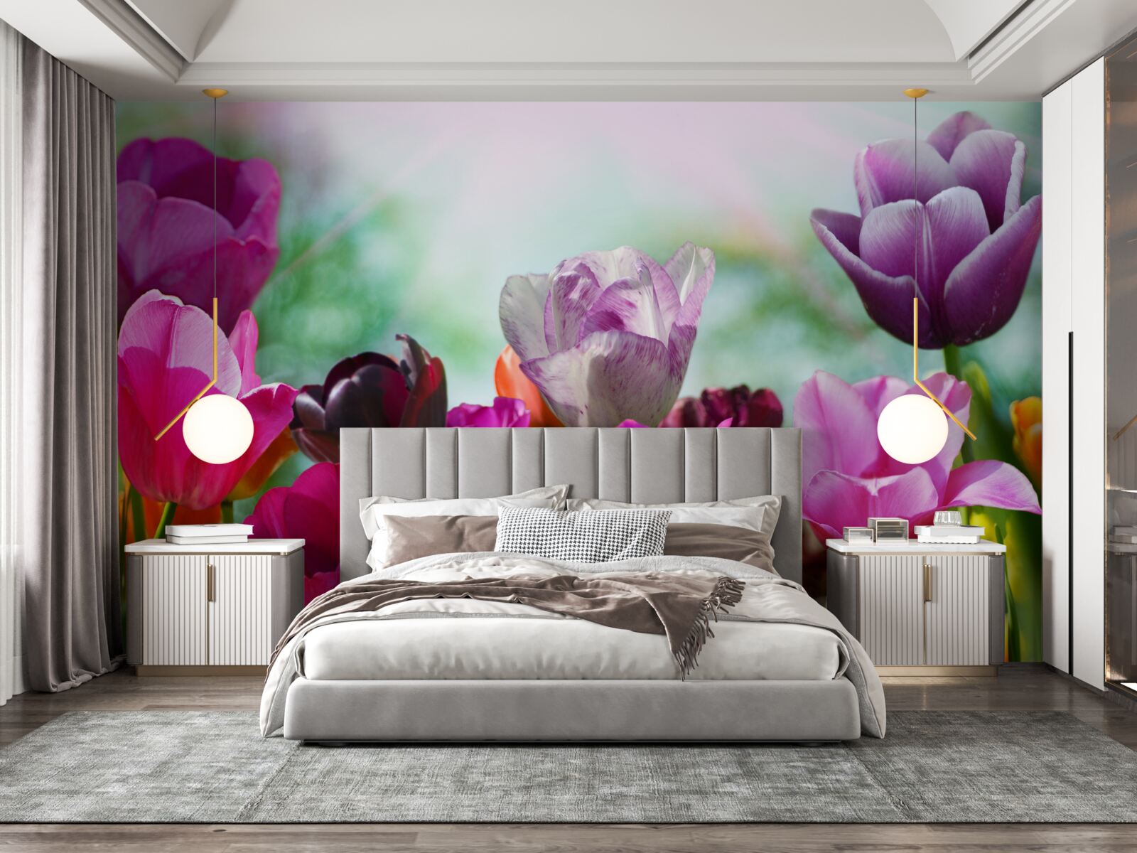 Fototapeta tulipany w różnych kolorach