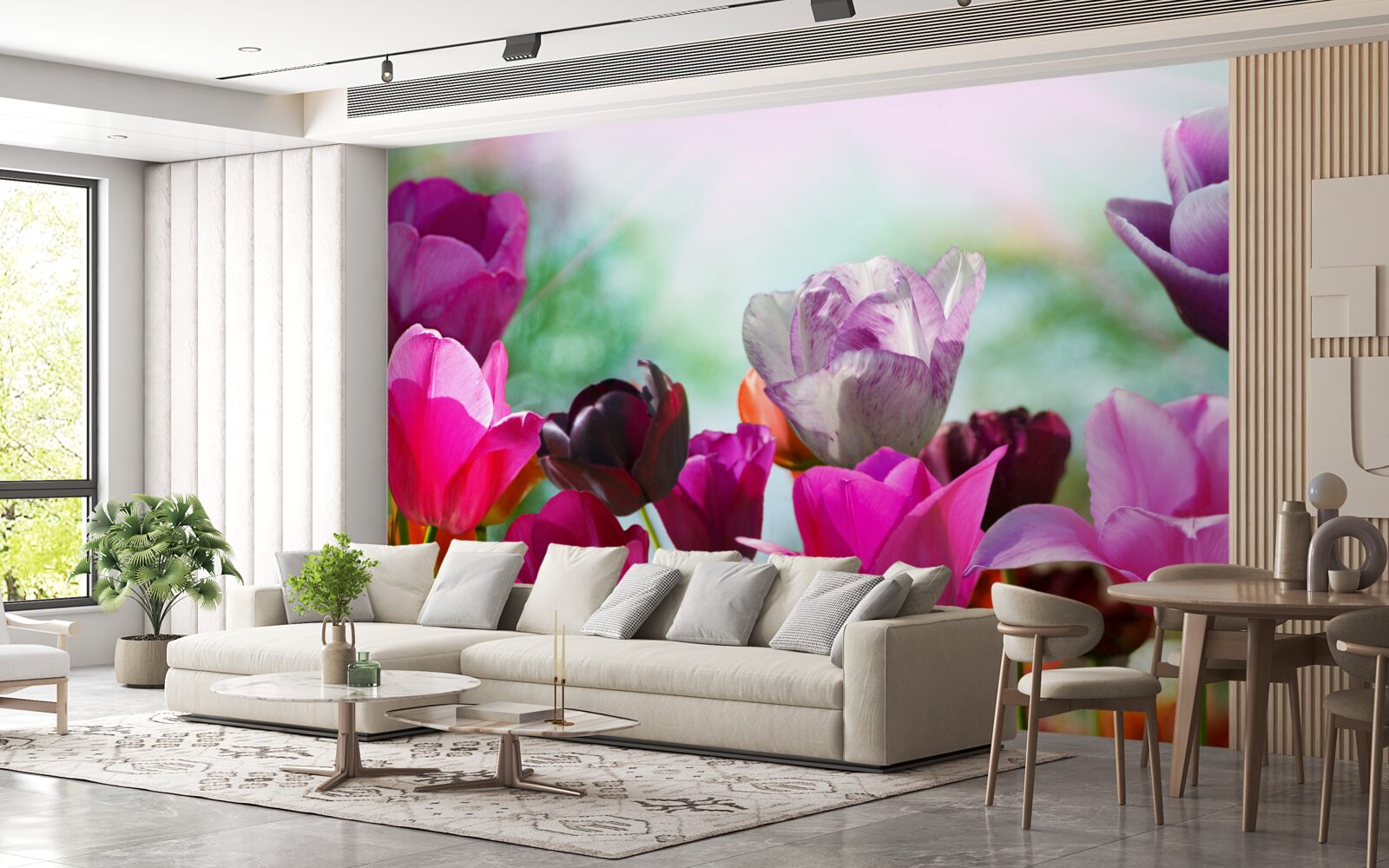 Fototapeta tulipany w różnych kolorach