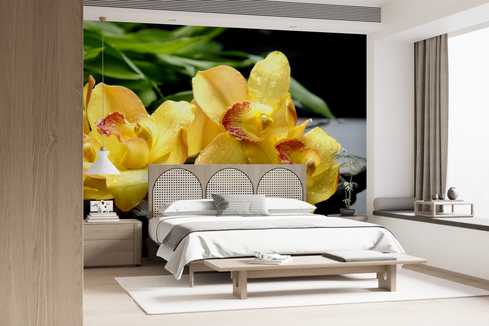 Fototapeta bukiet delikatnych żółtych orchidei