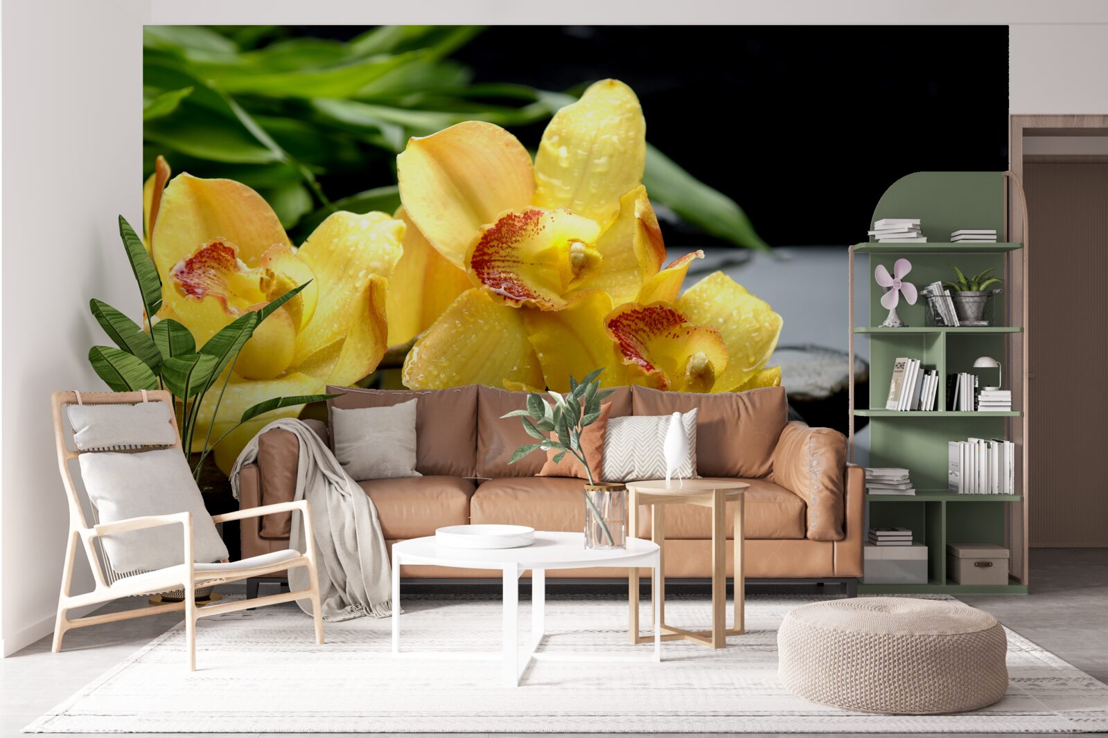 Fototapeta bukiet delikatnych żółtych orchidei