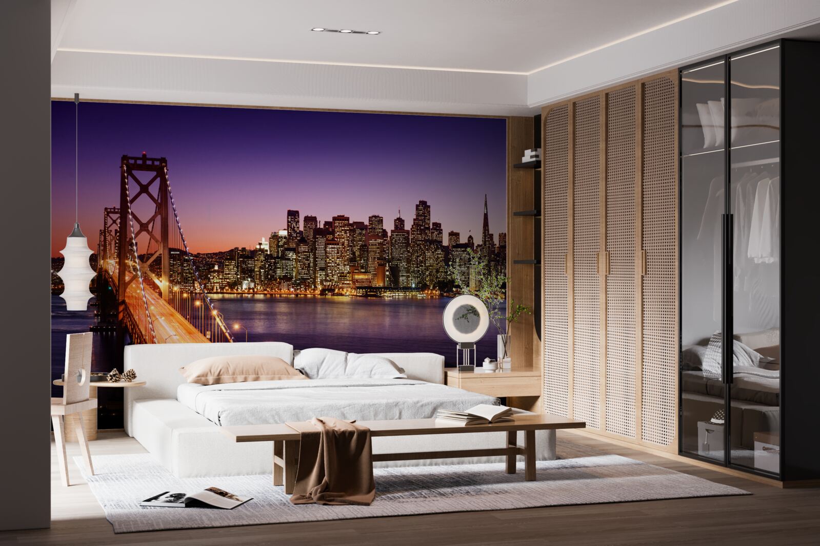 Fototapeta nocne światła mostu san francisco
