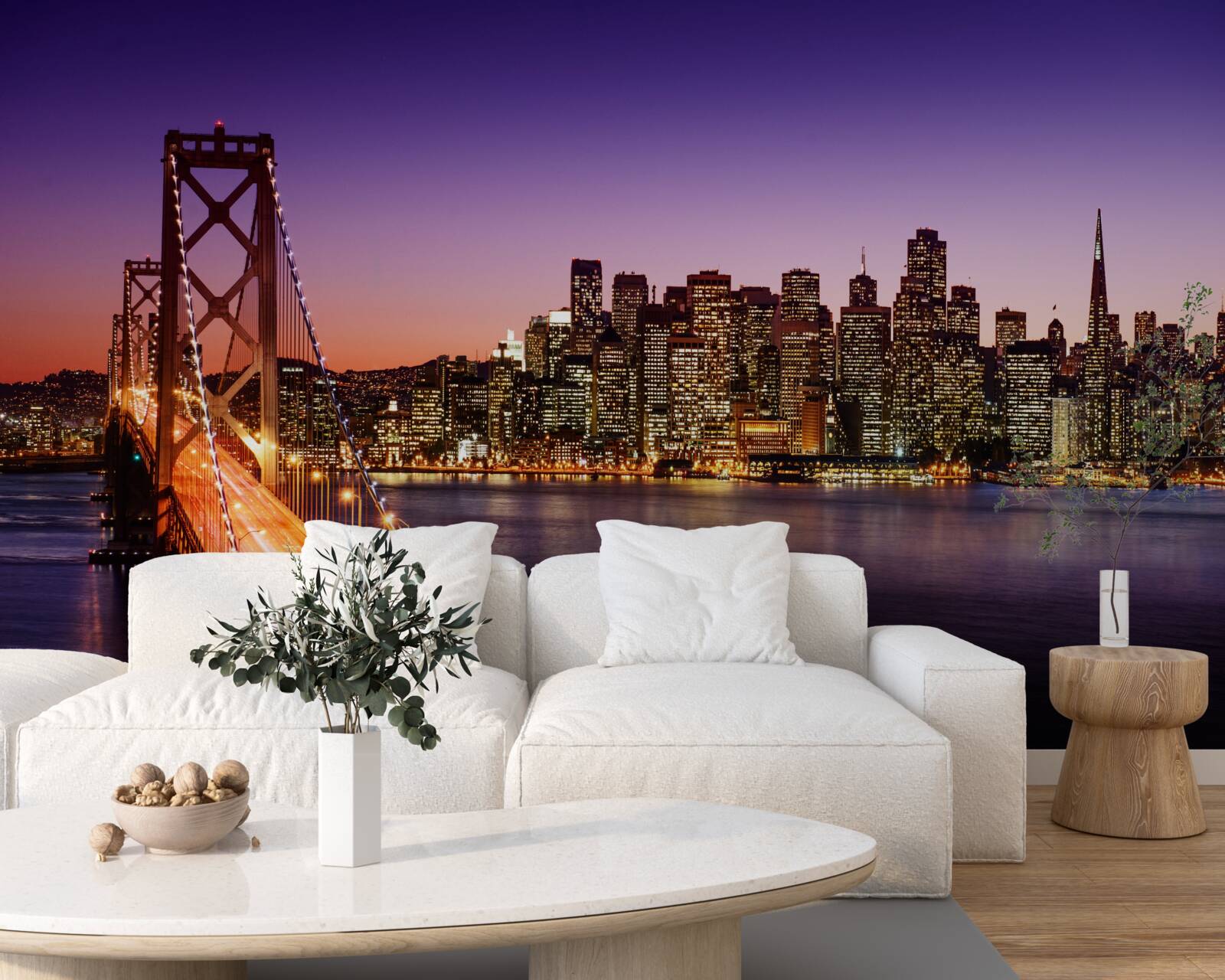 Fototapeta nocne światła mostu san francisco
