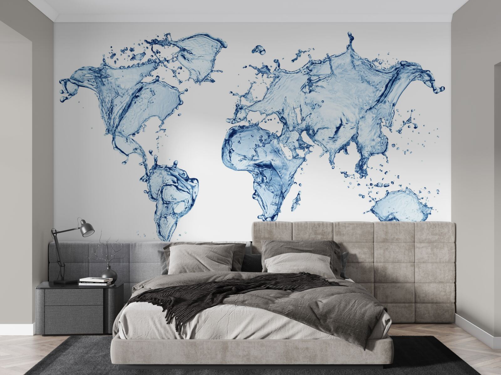 Fototapeta atlas świata uformowany z wody