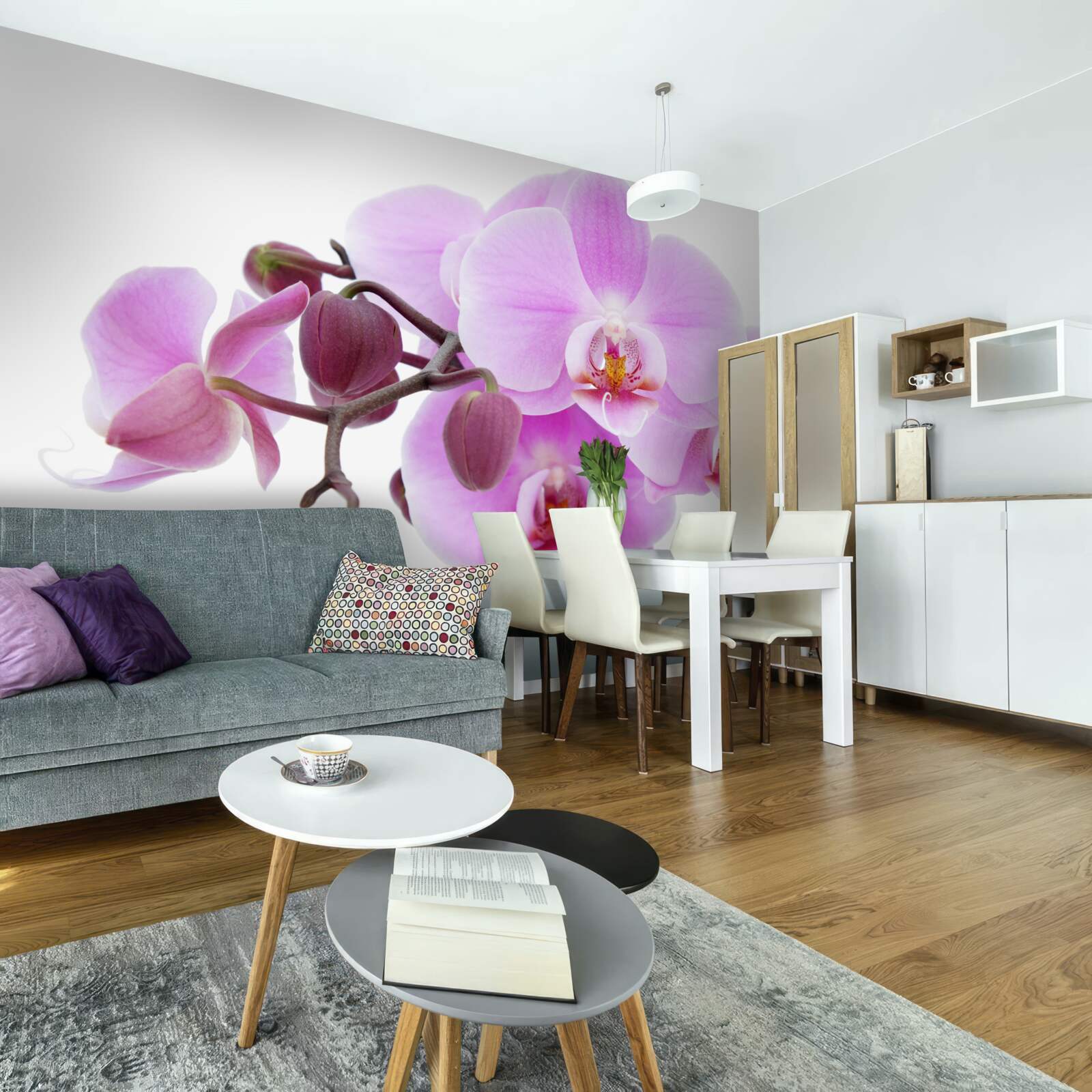 Fototapeta orchidea w odcieniach fioletu z pąkami kwiatowymi