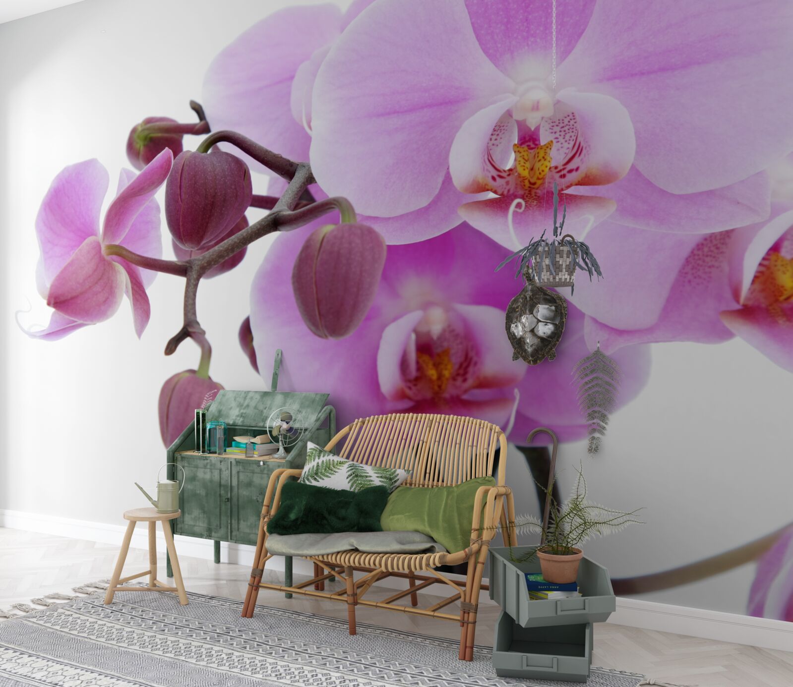 Fototapeta orchidea w odcieniach fioletu z pąkami kwiatowymi