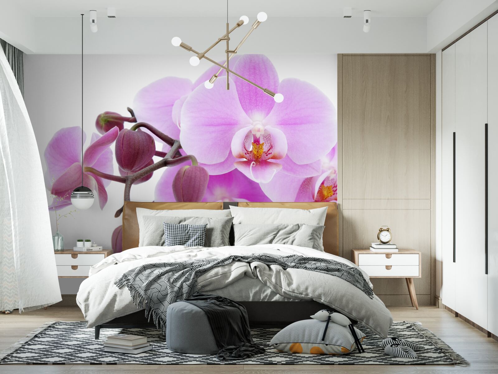 Fototapeta orchidea w odcieniach fioletu z pąkami kwiatowymi