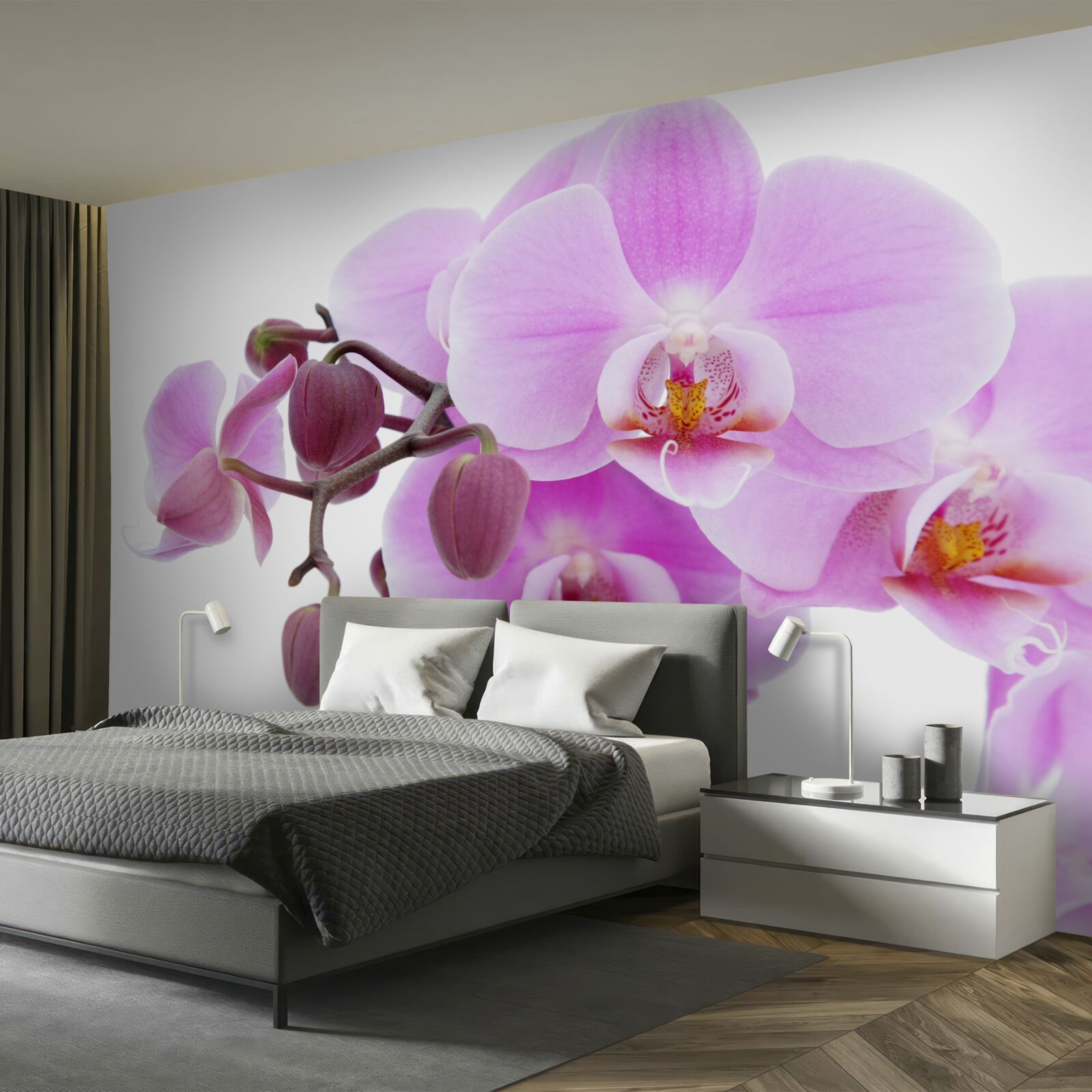 Fototapeta orchidea w odcieniach fioletu z pąkami kwiatowymi