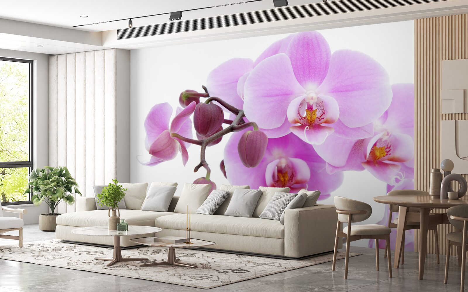 Fototapeta orchidea w odcieniach fioletu z pąkami kwiatowymi