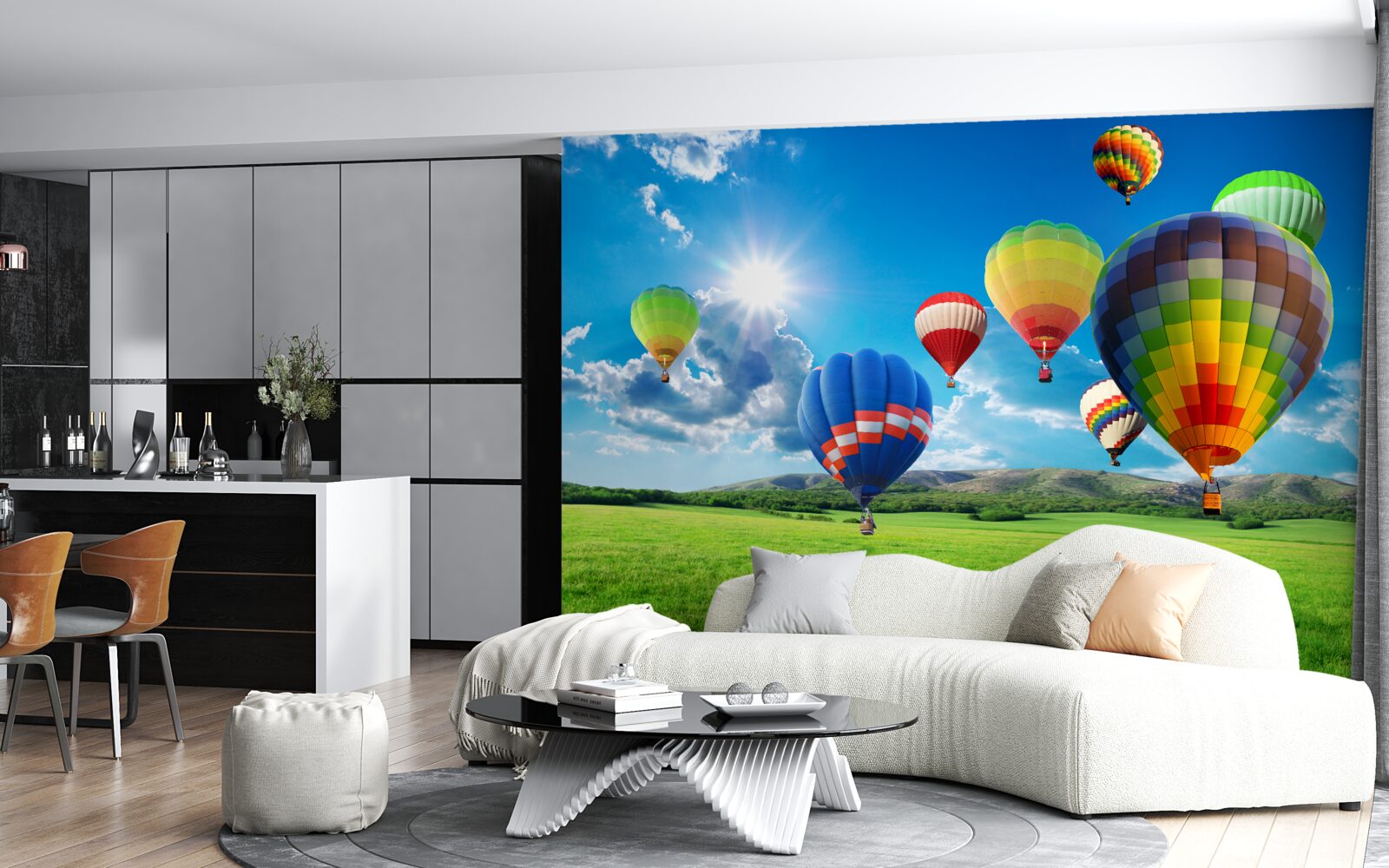 Fototapeta balony w jasnych kolorach