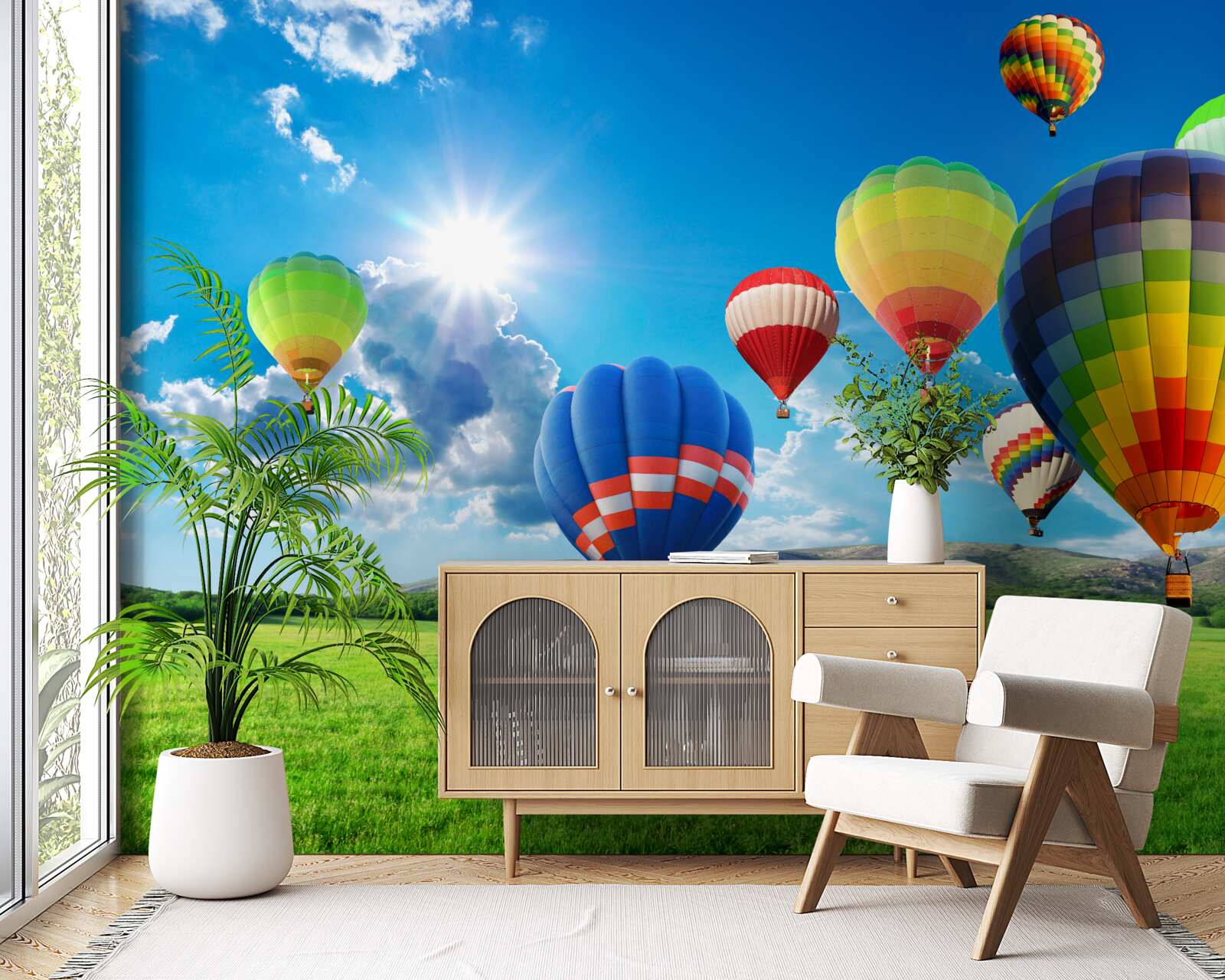 Fototapeta balony w jasnych kolorach