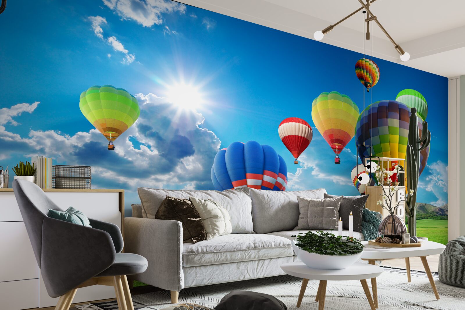 Fototapeta balony w jasnych kolorach