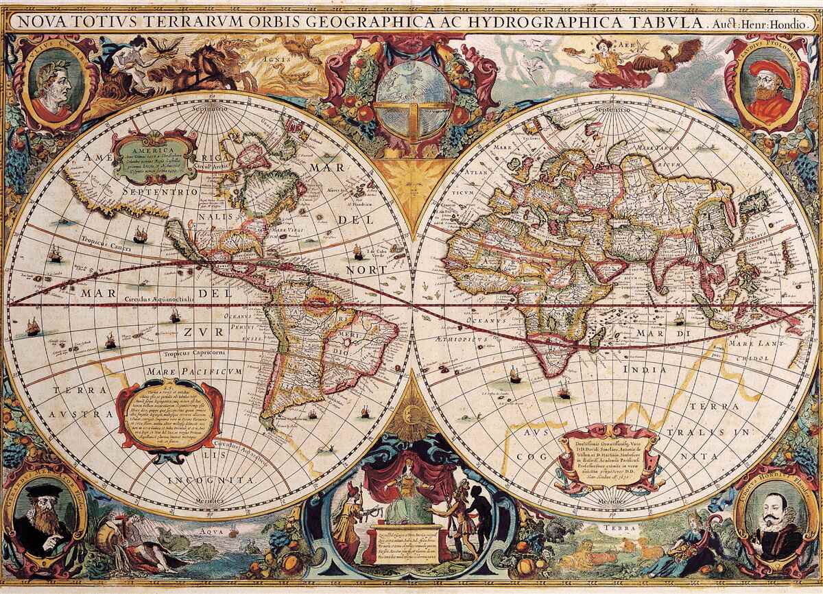 Fototapeta antyczna mapa świata