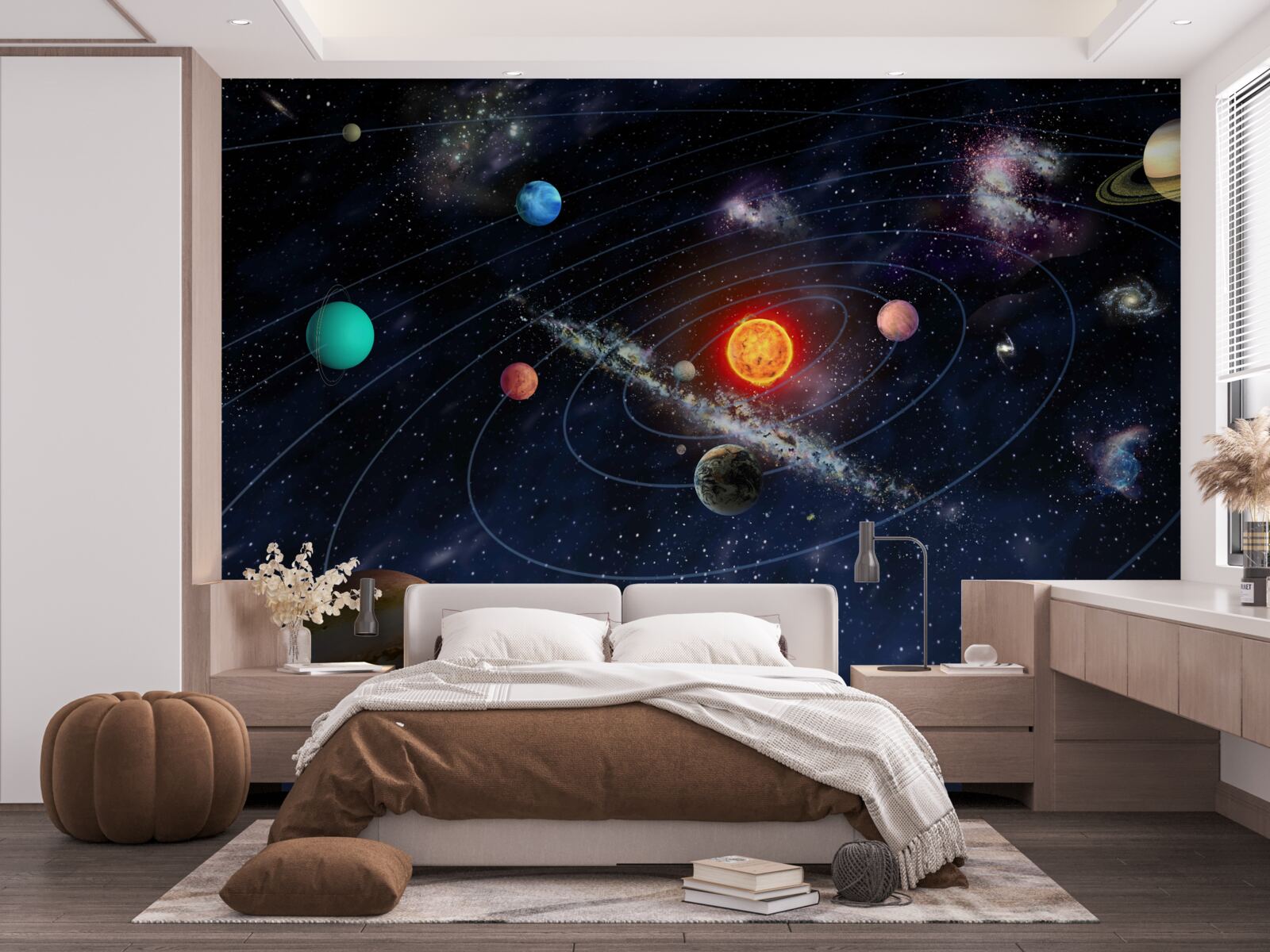 Fototapeta schemat planetarny w przestrzeni kosmicznej
