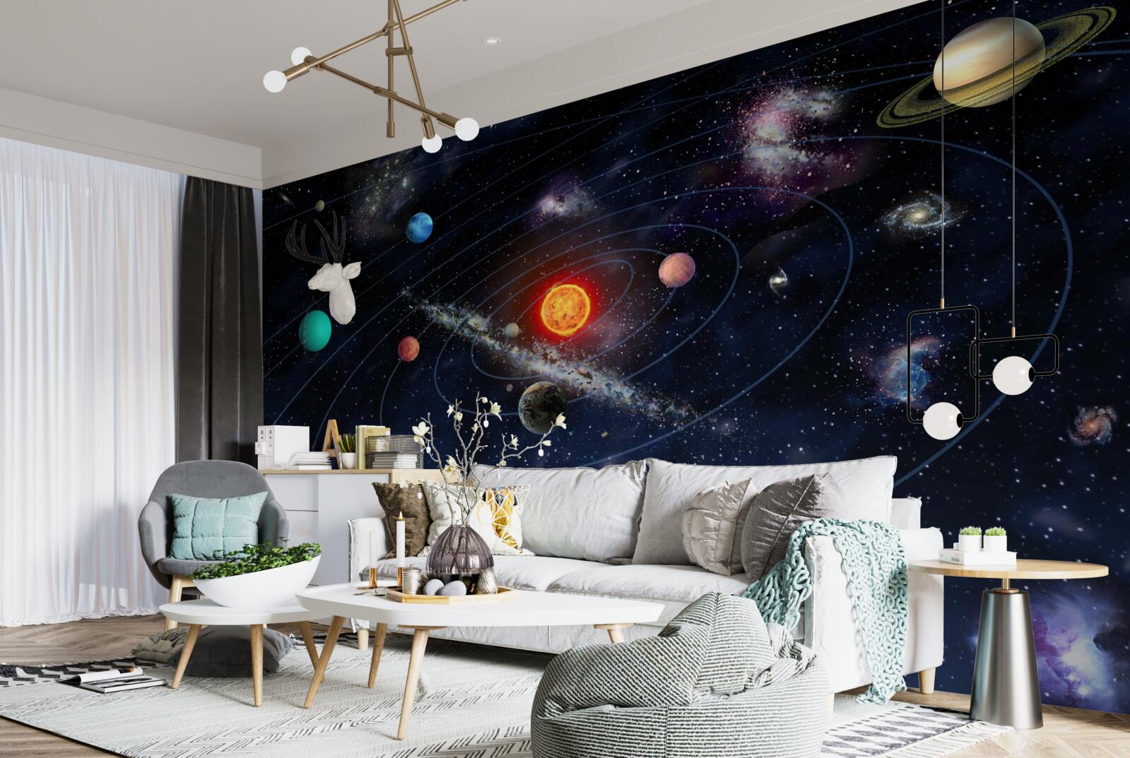 Fototapeta schemat planetarny w przestrzeni kosmicznej