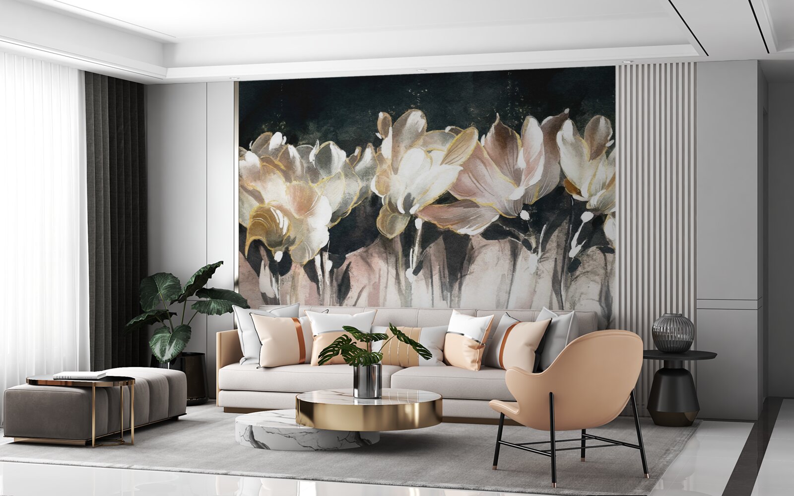 Fototapeta flora w pastelowych kolorach