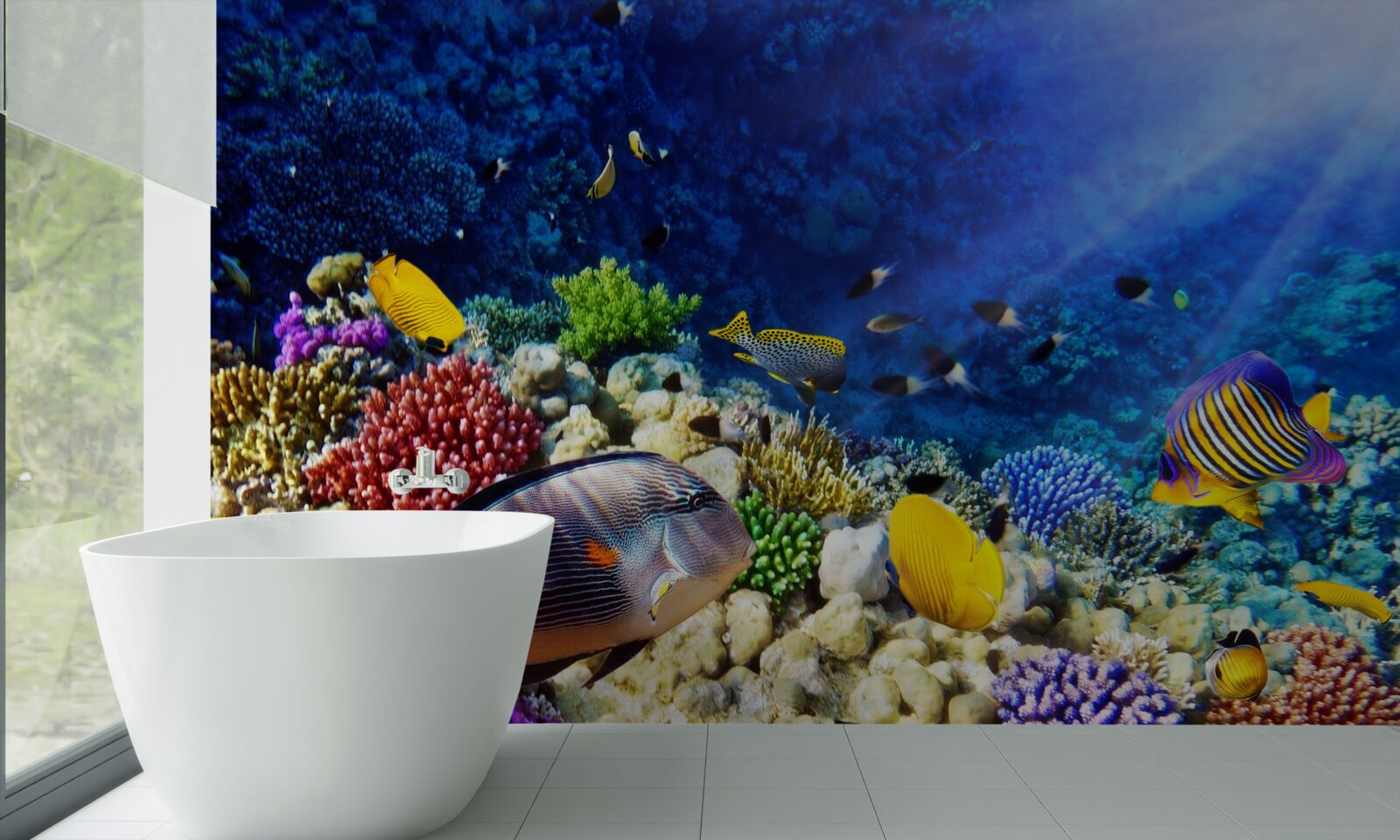 Fototapeta wiązka światła dociera do głębin oceanu
